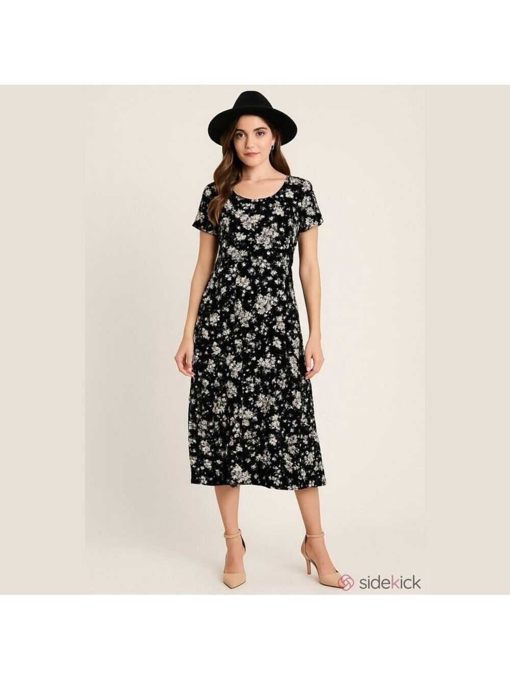 Connected Apparel Dress, Sz 20W, PTP 24”, Length 40-41”, Knee length, Floral